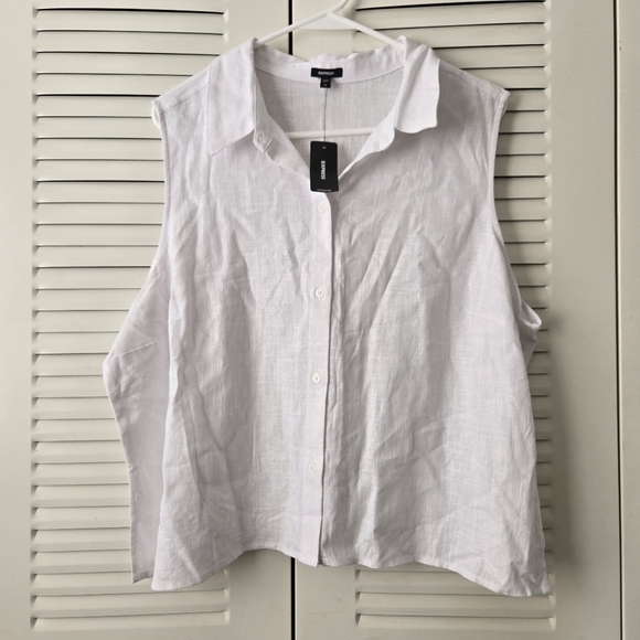 Express White Sleeveless Blouse - Picture 1 of 4